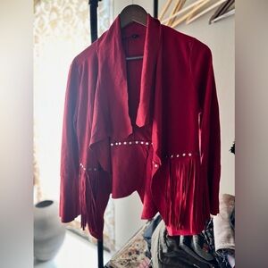 Styled red think Jacket